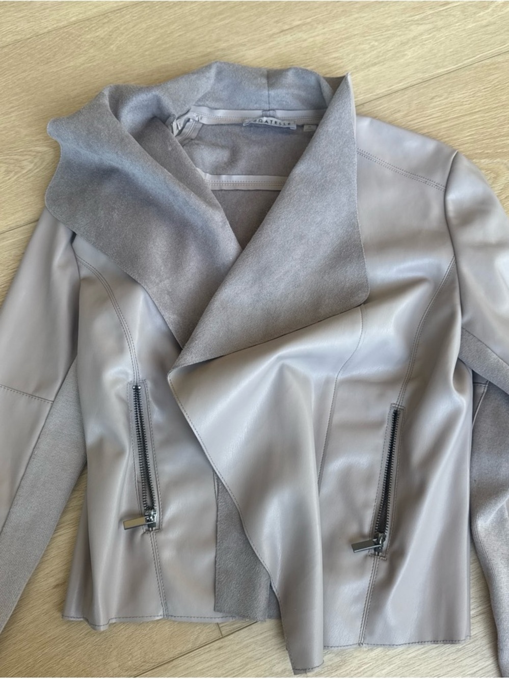 bagatelle Light Grayishpurple Draped Leather Jacket